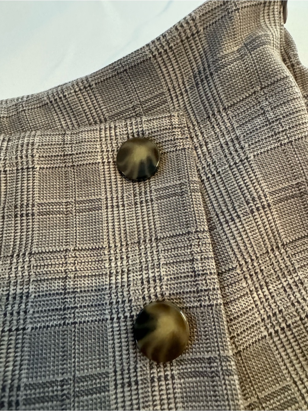 Zara Plaid Wrap-Style Mini Skort in Taupe and Black - Picture 4 of 5